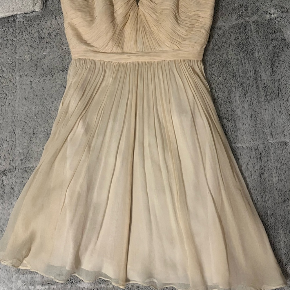 J. Crew Strapless Pleated Cream Evening Dress Sz 6